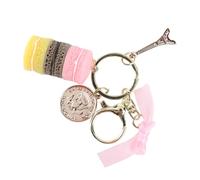GLOGLOW Pendre de Sac de Macaron, Porte-clés de Porte-clés de Gâteau Macaron pour Filles, Charme de Mode pour Sac à Main et à Dos à Dos Macaroon, en Alliage Vert coloré de la Tour (PINK)
