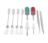 GLOGLOW Pince à épiler et Brosse à Double extrémité Ensemble d'outils de 5 Pièces avec Tournevis PH et Fente pour l'entretien de la Machine à Coudre à Domicile Kit de Nettoyage de Machine à Coudre