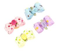 GLOGLOW Pinces à Cheveux en pour Chiens, 20 Pièces, Accessoires pour Poils d'animaux avec Bandes élastiques pour Petits Chiens, Chiots, Yorkshire Teddy
