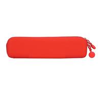 GLOGLOW Pochette à Fermeture éclair en Silicone Souple, Trousse de Toilette Compacte pour les Voyages et les Affaires, Organisateur étanche pour Fournitures Scolaires, 7,9 X 1,9 Pouces (rouge (petit))