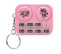 GLOGLOW Porte-clés avec Lumières Colorées pour Tourne-Disque DJ, Porte-clés DJ Portable pour Les Amateurs de Musique, Matériau ABS (Pink)