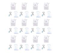 GLOGLOW Porte-clés de Baptême 12 Pièces avec Pendentif Aile d'ange en Perles avec Carte et Boîte, Souvenir de Fête Prénatale, Baptême, Anniversaire, Mariage, invité, Coffret Cadeau pré-assemblé