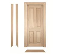 GLOGLOW Porte de Maison de Poupée DIY 3 Pièces 1:12, Portes d'entrée Intérieures Miniatures en Bois de Bouleau inachevé, Panneau encastré sans Outils, Vierge pour la Peinture, Accessoires de