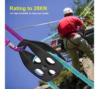 GLOGLOW Poulle D'escale Noire 32KN avec Plaque de Balançoire pour Sauvetage en Montagne, Travail de, Patrouille de Ski - durabilité élevée (Noir (avec roulement))