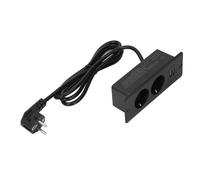 GLOGLOW Prise de Courant Intégrée Enroulée de Bureau Encastrée Compacte dans Le Centre d'alimentation de Bureau pour la Bande d'alimentation du Support de Meubles, 2 Ports USB 2 AC pour la Solution
