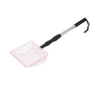 GLOGLOW Scoop de Litière de Poulet en Métal , Région de Bouche en Acier Inoxydable Réglable avec Une Pelle Profonde en Acier Inoxydable avec Une Poignée de 22,4 à 41,7 "de Long pour la (Rose)