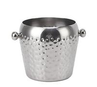 GLOGLOW Seau de Glace, Seau de Glace épaissis lyophilisé Léger en Acier Inoxydable Mini Récipient congelé isolé pour le Bar à Vin Champagne de, 1l Nan Rapide Portable Pratique (mèche)