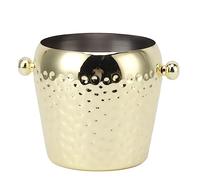 GLOGLOW Seau de Glace, Seau de Glace épaissis lyophilisé Léger en Acier Inoxydable Mini Récipient congelé isolé pour le Bar à Vin Champagne de, 1l Nan Rapide Portable Pratique (GOLD)