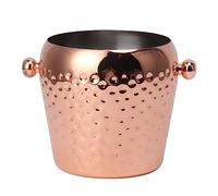 GLOGLOW Seau de Glace, Seau de Glace épaissis lyophilisé Léger en Acier Inoxydable Mini Récipient congelé isolé pour le Bar à Vin Champagne de, 1l Nan Rapide Portable Pratique (Or rose)