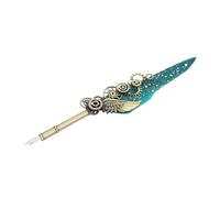 GLOGLOW Stylo Plume Vintage Steampunk Stylo Plume Antique D'écriture Classique avec 5 Plumes en Acier Inoxydable pour Calligraphie Cadeau Signature