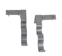 GLOGLOW Support de Tringle à Rideau Double, Support de Tringle à Double Tasse en Acier Robuste de 20 Lb avec Tasse Avant et Arrière pour Suspendre des Rideaux (SILVER)