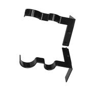 GLOGLOW Support de Tringle à Rideau Double, Support de Tringle à Double Tasse en Acier Robuste de 20 Lb avec Tasse Avant et Arrière pour Suspendre des Rideaux (BLACK)