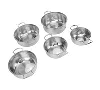 GLOGLOW SUS Batterie de Cuisine en Acier Inoxydable, Casseroles de Cuisine Durables avec Couvercles en Verre, Pot à Lait 18-26 Cm pour un Usage Domestique
