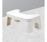 GLOGLOW Tabouret de Pot Accroupi, Posture de Défécation Réglable avec Coussinet Antidérapant pour Salle de Bain, Bureau, Voyage, Tabouret Léger et Portable en PP 27 X 17 X 25 Cm (White)