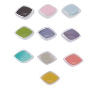 GLOGLOW Tampons de Coussinets à Encre Artisanaux de 10pcs, Tampons à Encre à Encre Multipliés à 10 Couleurs Lavables pour Peinture Artisanale avec Matériau éponge et Boîte de Rangement