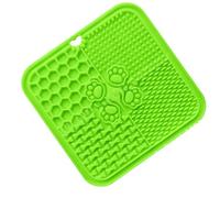 GLOGLOW Tapis à Lécher pour Animaux de Compagnie en Silicone Souple, Plat à Alimentation Lente pour Chat, Bol à Manger Lentement, Coussinet Anti-étouffement avec Ventouse Antidérapante (Vert Gazon)