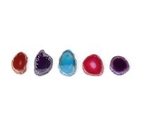GLOGLOW Tranches d'Agate Polies, Pendentifs en Agate 5 Pièces 30 à 40 Mm Pierre Naturelle pour la Fabrication de Bijoux, Carillon à Vent, Décoration de la Maison, Fournitures Artisanales, Tranches