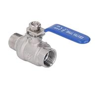 GLOGLOW Vanne d'arrêt à Eau 1/2 Pouces NPT en Acier Inoxydable avec Poignée d'isolation Bleue pour un Contrôle Rapide, Acier avec Poignée 'isolation Bleue pour un Contrôle Rapide, adapté aux