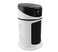 GLOGLOW Ventilateur de Climatiseur Portable USB, Mini Refroidisseur d'air par évaporation avec Réservoir d'eau de 300 Ml, Minuterie 5 V 2 A, Refroidissement Silencieux de Bureau pour Chambre à