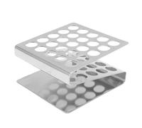 GLOGLOW Zon de Basse à Essai de Forme en Acier Inoxydable Rack de Tube à Essai, z Forme de 25 Trous Stable Support de Tube à Stable pour la Chimie Biologie Laboratoire Scolaire des Sciences à la