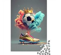 Gloire Couronne de Football 1000 Pièces Carton Robuste Puzzle De Bricolage Collecteurs Défi du Jeu Éducatif Entraînement du Cerveau Belle Décoration 52x38cm/1000pcs