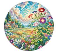 Gloire du Matin 1000 Pièces Puzzles Classiques Jouets Éducatifs Jeu D'Intelligence Plante Puzzle Circulaire Puzzle Familial Pression Réduite pour Adultes Et Enfants 1000pcs (67.5x67.5cm)