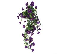 Gloire du matin artificielle à suspendre avec feuilles d'eucalyptus réalistes pour porte d'entrée, porche, clôture, décoration de jardin, base en soie et plastique (couleur lotus)