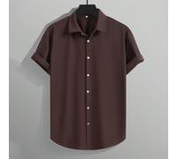 GloMan Old Money Chemise à Manches Courtes à Col Revers en Tricot Côtelé Texturé de Couleur Unie pour Hommes,Tenue Décontractée de Vacances d'Été en Resort ou pour le Bureau,Cadeau pour Papa ou Mari L