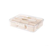 Glomc Boîte à goûter 9 compartiments pour réfrigérateur avec joint en silicone et couvercle - Récipient empilable en polypropylène pour fruits et légumes, pour pique-nique en plein air et camping