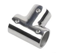 Glomc Connecteur en T de tuyau en acier inoxydable 316 pour yacht pour Bimini Top Support Montage de pont Joint à trois voies Extérieur Argent (22 mm)