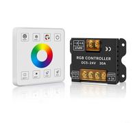 Glomc Contrôleur de bande LED, panneau tactile RF pour lumières LED avec 27 modes et fonction mémoire, variateur d'intensité haute puissance 30 A pour décoration d'intérieur (RVB)
