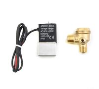 Glomc Électrovanne pour compresseur d'air sans huile, 2 voies normalement ouvert G1/4, bobine DC 12 V, corps en aluminium avec tube en laiton et piston en acier inoxydable (A)