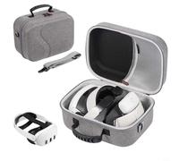 Glomc Étui rigide en EVA pour Meta 3S, boîte de rangement de voyage de protection avec poche en maille à fermeture éclair pour casque de réalité virtuelle, accessoires, contrôleurs, câbles, noir et