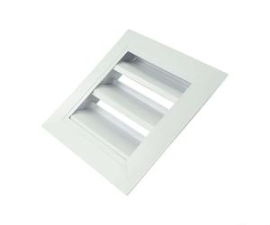 Glomc Grille d'aération à persiennes en alliage d'aluminium blanc et fer galvanisé, tailles de 20 x 20 cm à 40 x 40 cm, grille d'aération intérieure résistante aux intempéries pour hôtels, restaurants