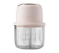 Glomc Hachoir à ail électrique sans fil rechargeable pour mini robot culinaire avec 6 lames en acier inoxydable et base antidérapante pour la cuisine à domicile (3 lames standard rose)