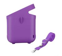 Glomc Housse en silicone souple, avec bretelles réglables, pour lecteur audio Toniebox 2, housse de protection, avec boutons et ports (violet)