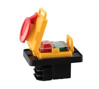 Glomc Interrupteur à bouton-poussoir à 4 broches 16 A 250 V, pour machines à tour KJD12, pas de dégagement de tension, fonction d'arrêt électromagnétique, interrupteur de commande de machine-outil