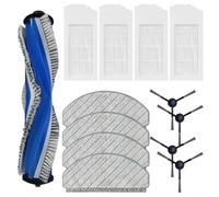 Glomc Kit de chiffon de rechange pour brosse latérale principale, pour Bosch BCRC1W BCRD1W BCRC2W BCRD2W, pièces d'aspirateur, avec rouleau en nylon, tampons en microfibre et filtres HEPA (A)