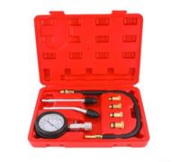 Glomc Kit Testeur de Moteur 8 Pièces avec Manomètre 75mm et Multiples Adaptateurs pour Voitures, Camions, Motocyclettes, Tondeuses à Gazon, Motoneiges