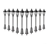 Glomc Lot de 10 lampadaires LED à l'échelle H0 conçus pour les projets d'éclairage ferroviaire TT et les applications de disposition de voie de calibre 00 pour jardins miniatures, villes, modèle mini