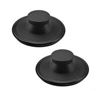 Glomc Lot de 2 bouchons de vidange d'évier de cuisine pour Insinkerator et déchets, 8,9 cm en caoutchouc noir avec poignée surélevée, conçus pour la cuisine à la maison et