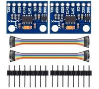 Glomc Lot de 2 capteurs de gravité numériques à 3 axes pour Adxl345 avec Iic pour protocole Spi pour projets Arduino Détection de mouvement Bleu Gy-291