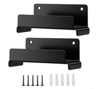 Glomc Lot de 2 crochets d'échelle robustes pour rangement mural d'outils de garage, acier laminé à froid épais avec revêtement antirouille, design antidérapant en forme de U, noir