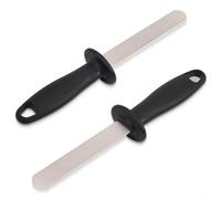 Glomc Lot de 2 limes émeri double face avec grain 400/1000 pour lames, burins, ciseaux et raboteuses, poignée ergonomique