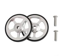 Glomc Lot de 2 roues de vélo pliantes de 60 mm en alliage d'aluminium et caoutchouc de rechange avec roulements pour Brompton et pour 3SIXTY, roulement lisse pour les trajets en ville (argent)