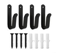 Glomc Lot de 4 crochets muraux simples en acier inoxydable antirouille pour serviettes, sacs et organisation de la maison ou de l'hôtel (noir)