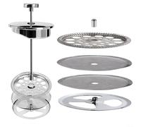 Glomc Lot de 4 filtres à cafetière, pour cafetière, pour cafetière à piston, en acier inoxydable, plaques en spirale et croix pour maintenir la pureté et l'arôme du café (1000 ml)