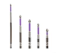 Glomc Lot de 5 embouts de tournevis magnétiques PH2 antidérapants - 50-150 mm - Plusieurs tailles - Durables - Design pour une utilisation intensive