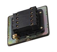 Glomc Mur en acier inoxydable bronze vert 86 pour panneau d'interrupteur à bascule, 1 à 4 voies 1/2, 86 × 86 mm, PC ignifuge pour câblage de maison et hôtel (3 bandes)