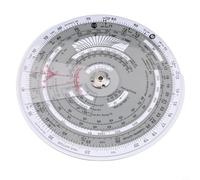 Glomc Ordinateur de vol d'aviation E6B-R Règle circulaire à glissière et traceur, pour la navigation des pilotes et l'entraînement au vol, construction en plastique avec balance intégrée (E6B-R2)